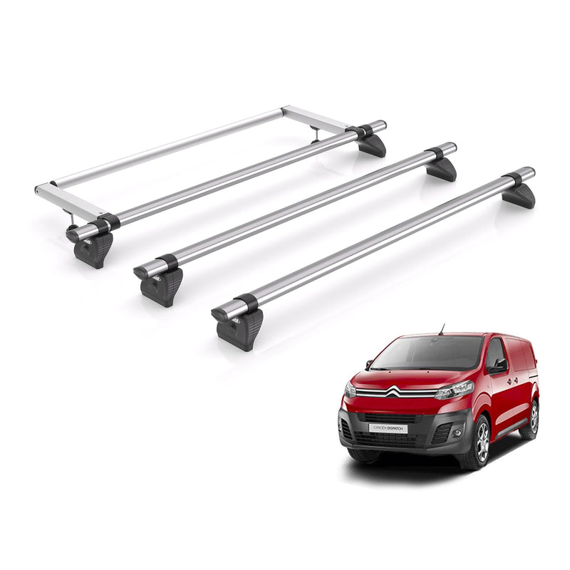 Citroen Dispatch Roof Rack Fits 2016+ XS Models 3x Bars + Roller Rhino Kammbar
