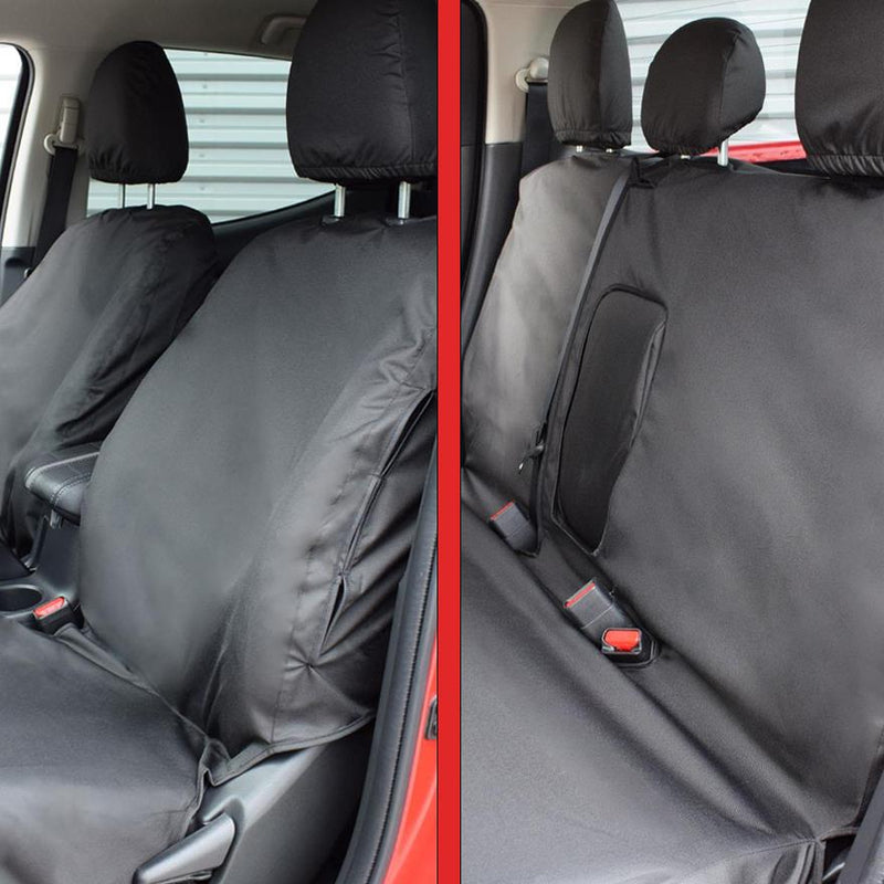 Mitsubishi L200 (2015-) - Tailored Seat Covers in Black (Front & Rear Bundle)