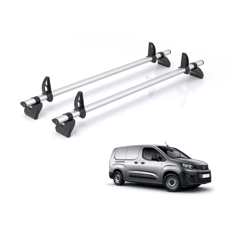 Peugeot Partner (2018-) - 2 Rhino Kammbar Pro Roof Bars (Aluminium)