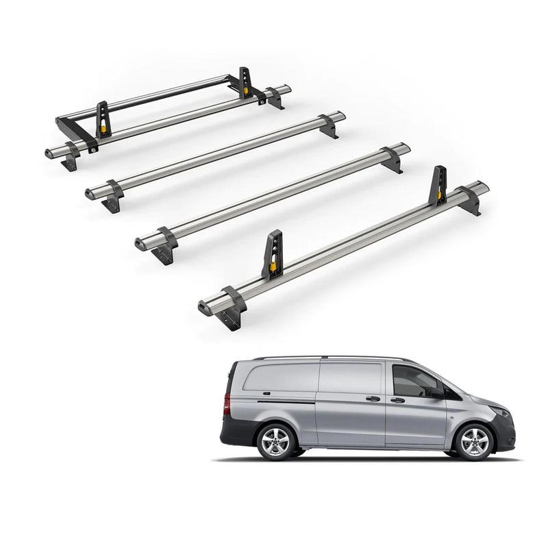 Mercedes Vito (2014-) - 4 Van Guard Ultibar Plus Roof Bars + Roller