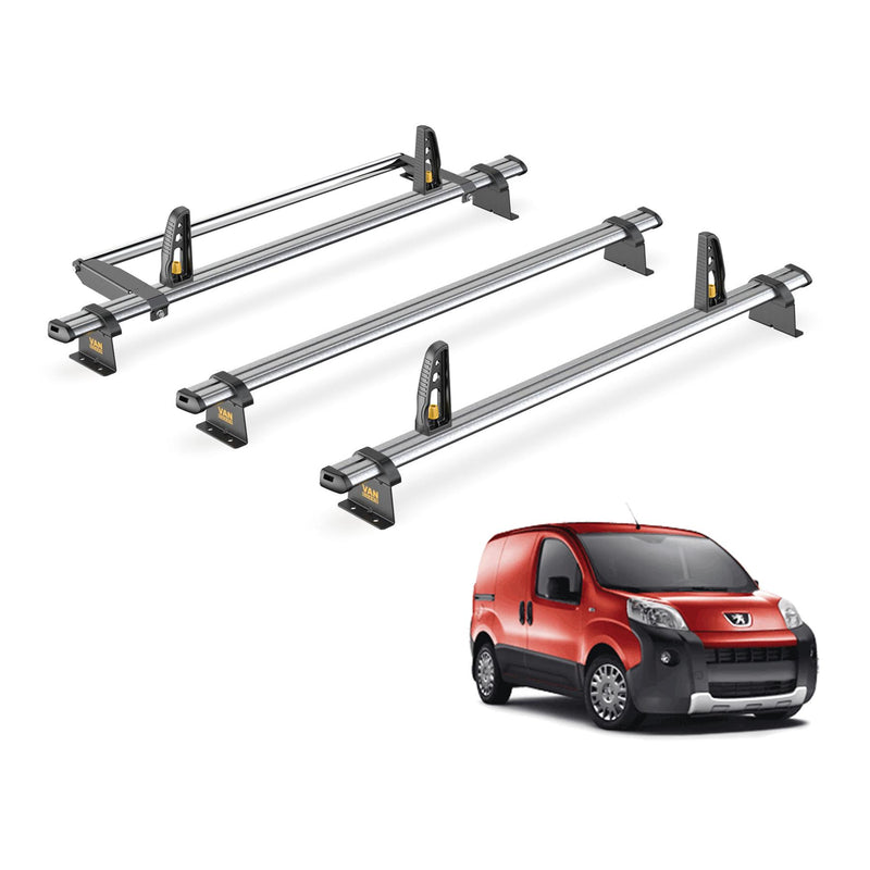 Citroen Nemo Roof Racks for 2008+ 3x Roof Bars & Roller Van Guard UltiBar Trade
