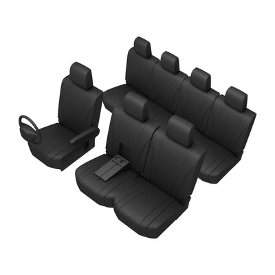 Ford Transit (MK8 2014-) - Tailored Seat Covers in Black (Front & Rear Bundle)