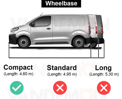 Peugeot Expert (2016-) - 2 Rhino Kammbar Fleet Roof Bars + Roller (Steel)