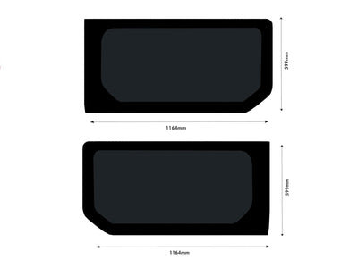Renault Trafic (2014-) Driver and Passenger Side Fixed Window Privacy Camper Glass with Fitting Kit