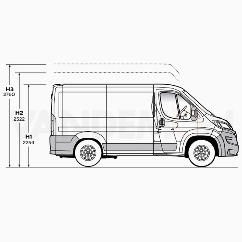Vauxhall Movano Roof Rack for 2022+ [H1/H2] 2x Bars & Roller - Van Guard Plus