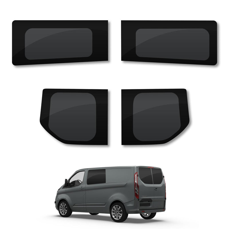 Ford Transit Custom (2013-2023) Fixed Side and Rear Door Window Privacy Camper Glass Full Kit