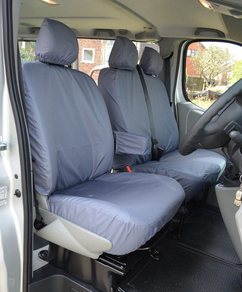 Vauxhall Vivaro (2001-2014) - Tailored Front Row w/ Armrests Seat Covers in Grey (1+2)