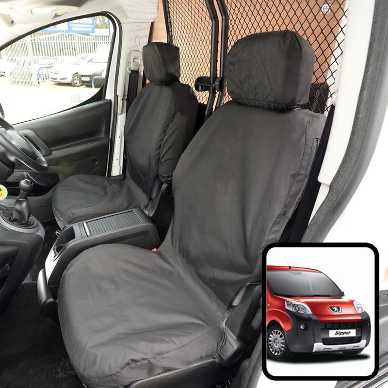 Peugeot Partner (2008-2018) - Tailored Front Row Seat Covers in Black (1+1)