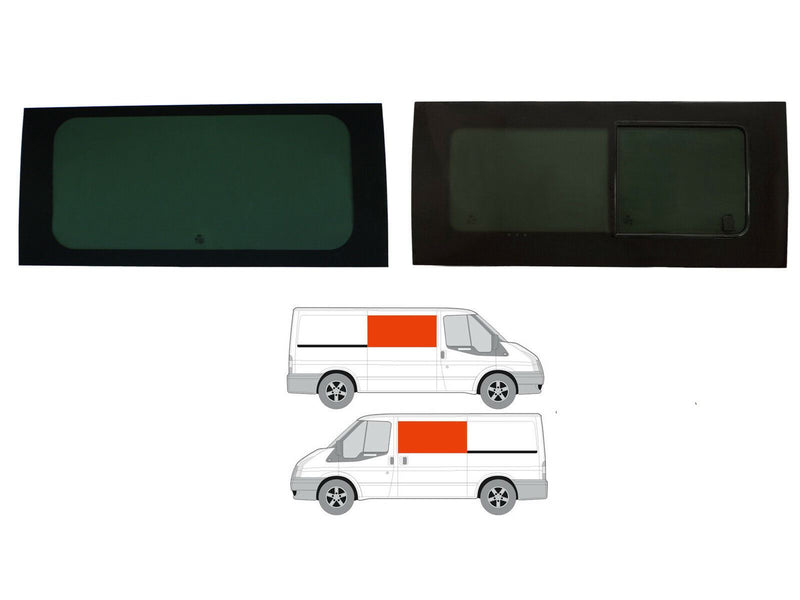 Ford Transit (2000-2014) Driver Opening Passenger Fixed Side Windows Privacy Camper Glass MWB