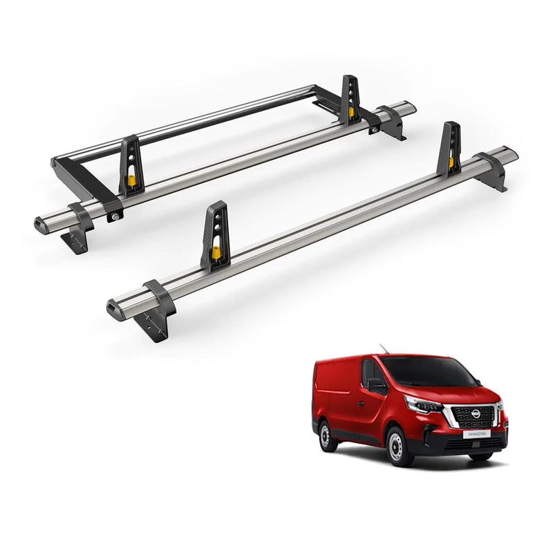 Nissan Primastar Roof Rack for 2022+ [H1] 2x Roof Bars & Roller - Van Guard Plus