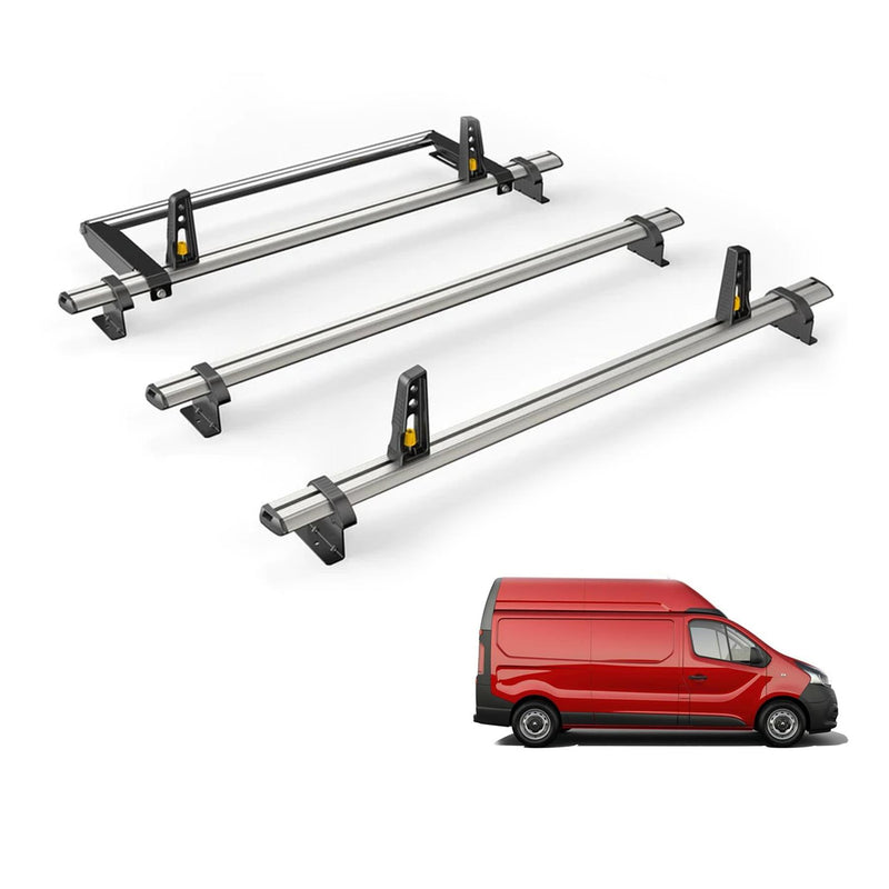 Nissan Primastar Roof Rack for 2022+ [H2] 3x Roof Bars & Roller - Van Guard Plus