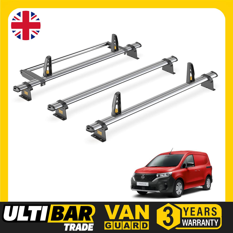 Nissan Townstar Roof Rack for 2022+ 3x Bars, Roller, Loadstops - Van Guard Trade