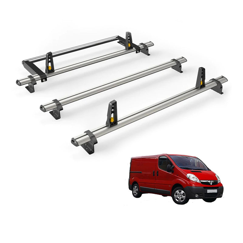 Vauxhall Vivaro (2001-2014) - 3 Van Guard Ultibar Plus Roof Bars + Roller