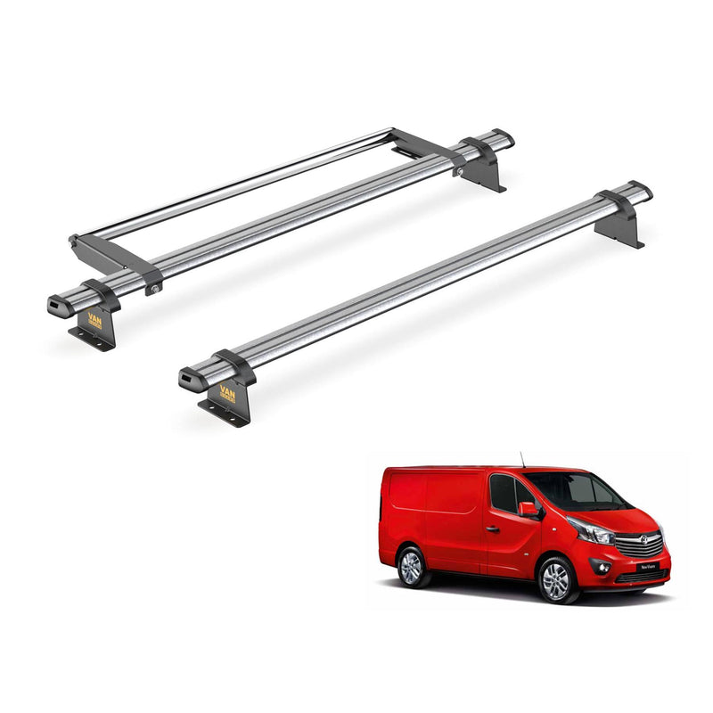 Vauxhall Vivaro (2014-2019) - 2 Van Guard Ultibar Trade Roof Bars + Roller