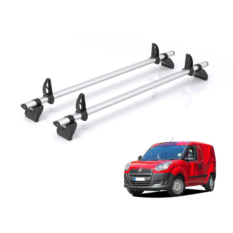Fiat Doblo (2010-2022) - 2 Rhino Kammbar Pro Roof Bars (Aluminium)