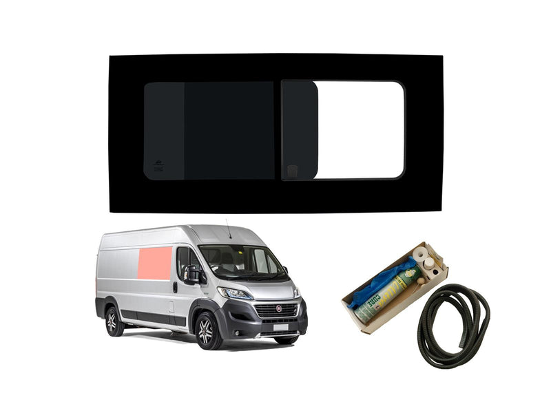Fiat Ducato (2006-) Driver Side Opening Window Privacy Camper Glass with Fitting Kit