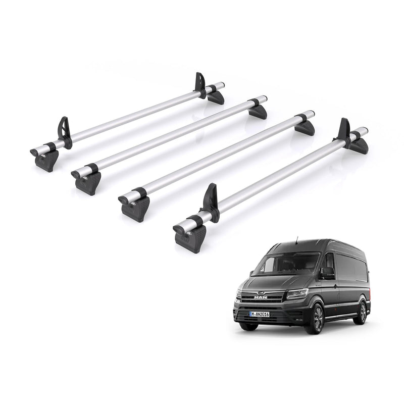 MAN TGE (2017-) - 4 Rhino Kammbar Pro Roof Bars (Aluminium)