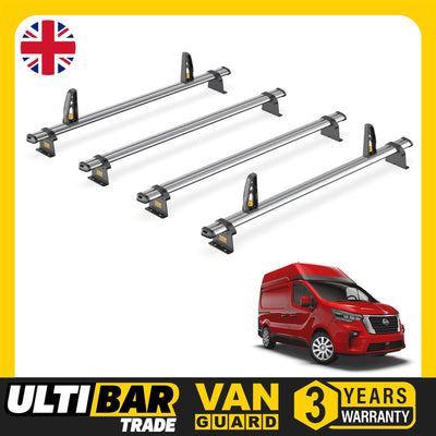 Nissan NV300 Roof Rack (2016+ High Roof) 4 Bars + Loadstops Van Guard Ulti Trade