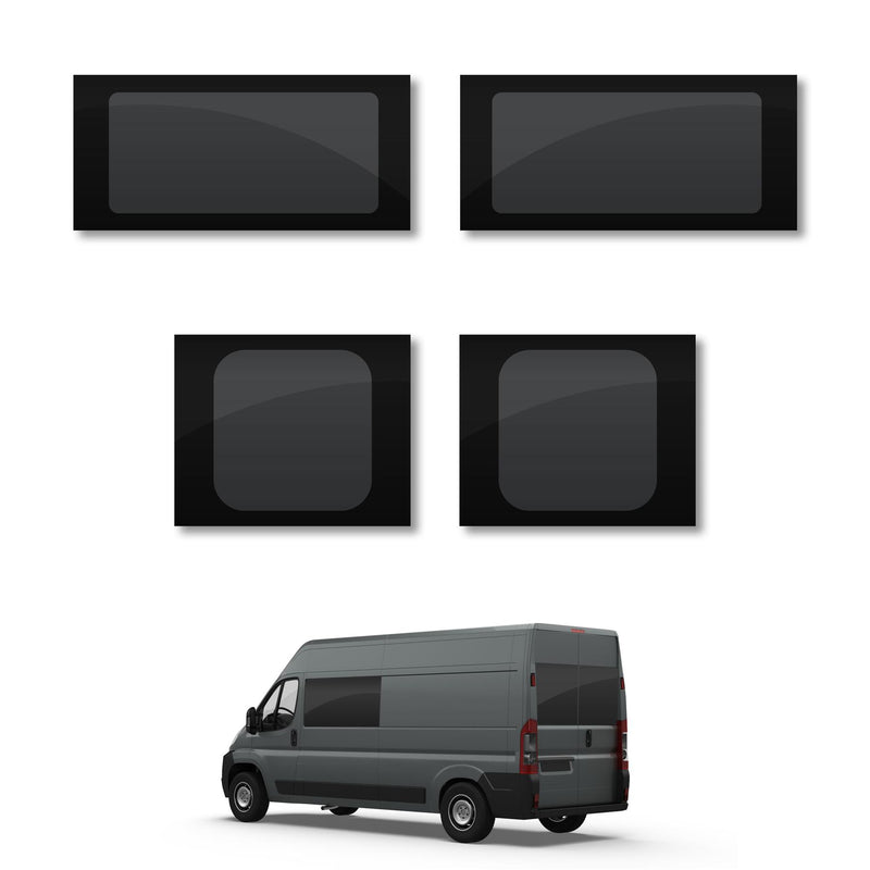 VD Glass - Fiat Ducato 2006 - (L2,L3,L4/H1,H2,H3) (L2,L3,L4/H1,H2,H3) Lh Side Fixed + Rh Side Fixed Tint + Rear Doors