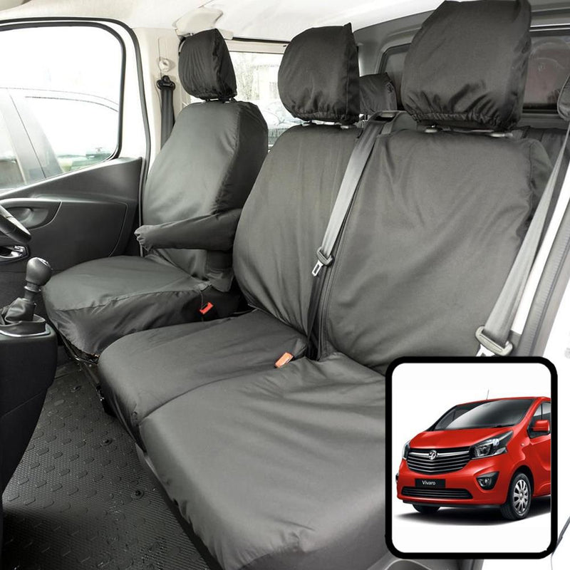 Vauxhall Vivaro (2014-2019) - Tailored Front Row Seat Covers in Black (1+2)