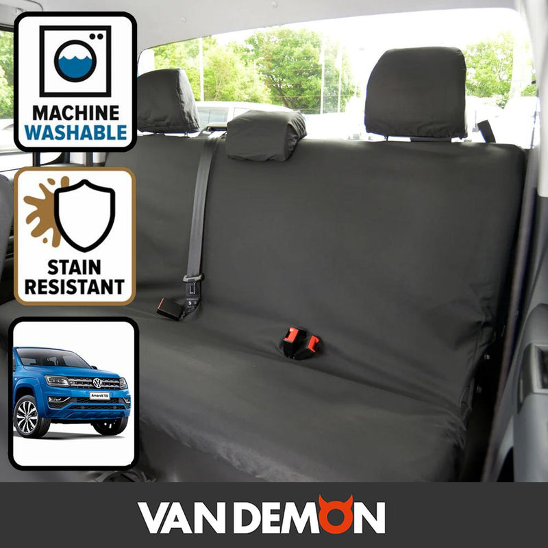 VW Amarok (2010-2016) - Tailored Rear Bench Seat Cover in Black