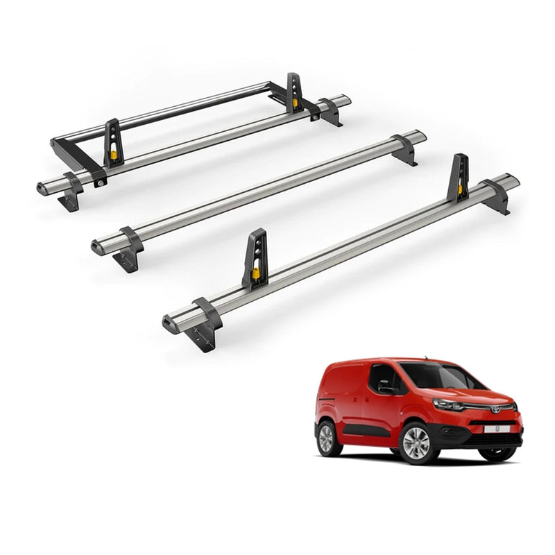 Toyota ProAce City Roof Rack for 2020+ [H1 Roof] 3 Bars & Roller Van Guard Plus