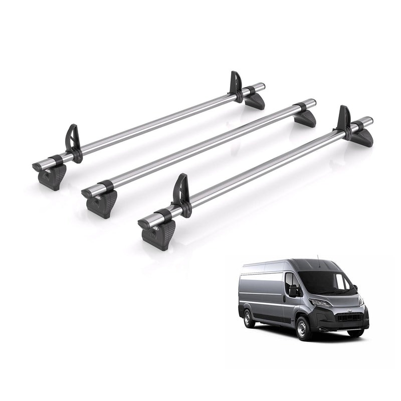 Toyota ProAce (2024-) Max - 3 Rhino Kammbar Fleet Roof Bars (Steel)