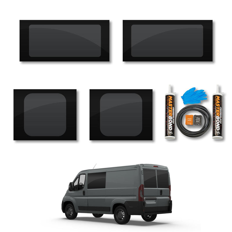 Toyota ProAce Max (2023-) Fixed Side and Rear Door Window Privacy Camper Glass Full Kit with Fitting Kit