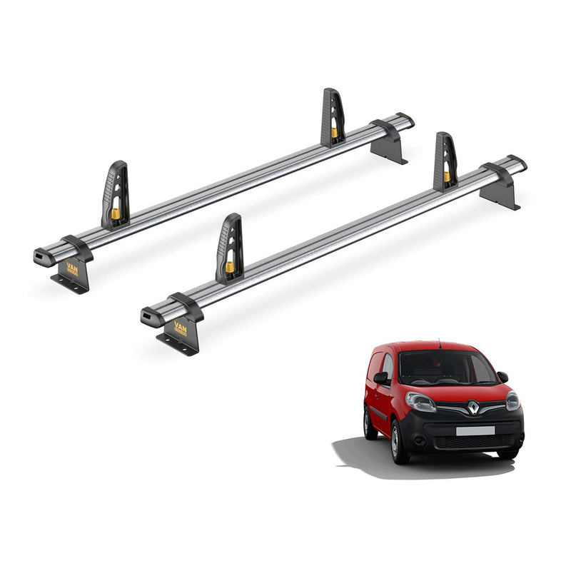 Renault Kangoo Roof Rack (2008-2020) 2x Roof Bars & Loadstops Van Guard Trade