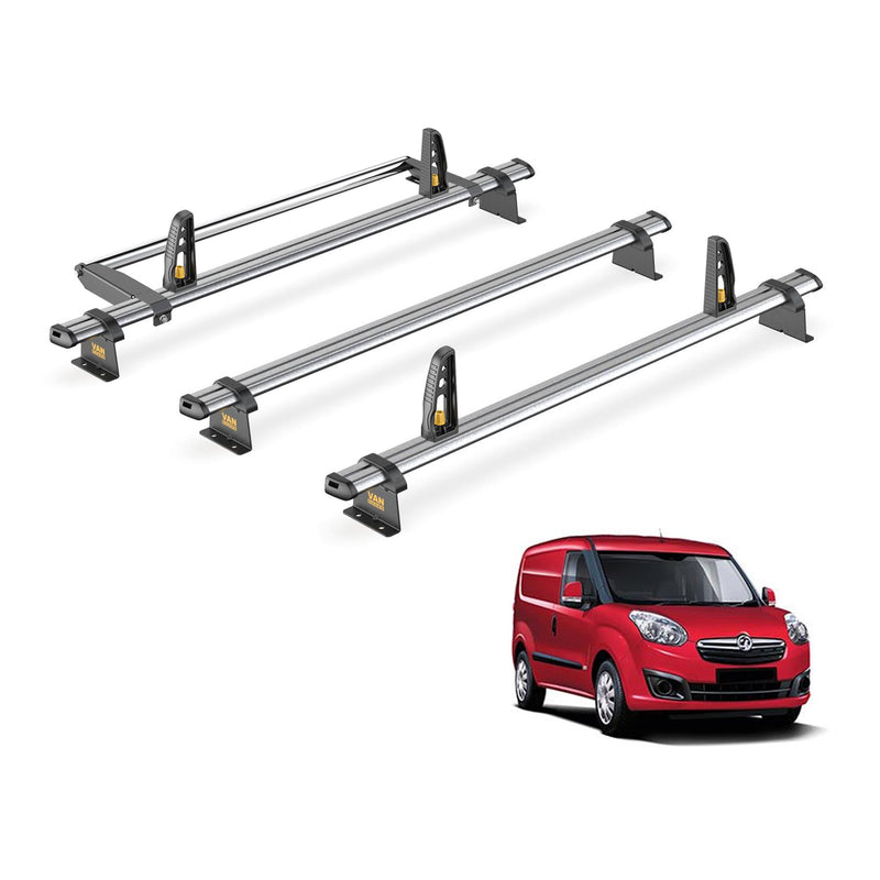 Vauxhall Combo Roof Rack (2012-2018) 3 Bars & Roller & Loadstops Van Guard Trade