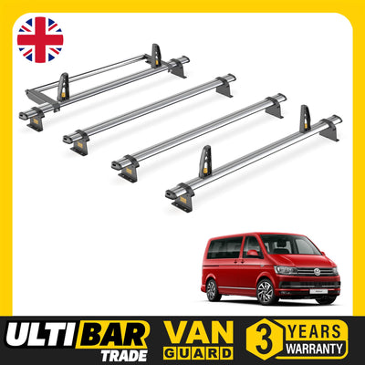 VW Transporter Roof Rack for 03-15 T5 [Barn Doors] 4 Bars Bundle Van Guard Trade