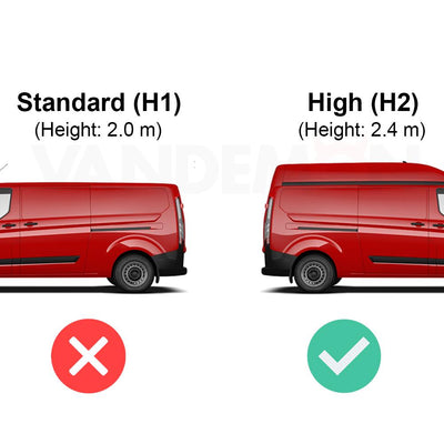 Ford Transit (2013-2024) Custom - 3 Rhino Kammbar Black Roof Bars + Roller (Aluminium)