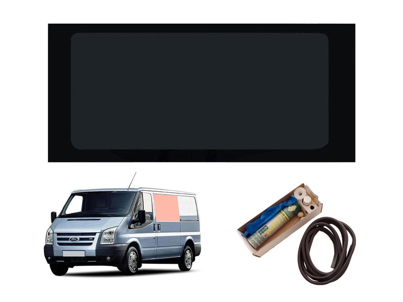 Ford Transit (2000-2014) Passenger Side Fixed Window Privacy Camper Glass with Fitting Kit