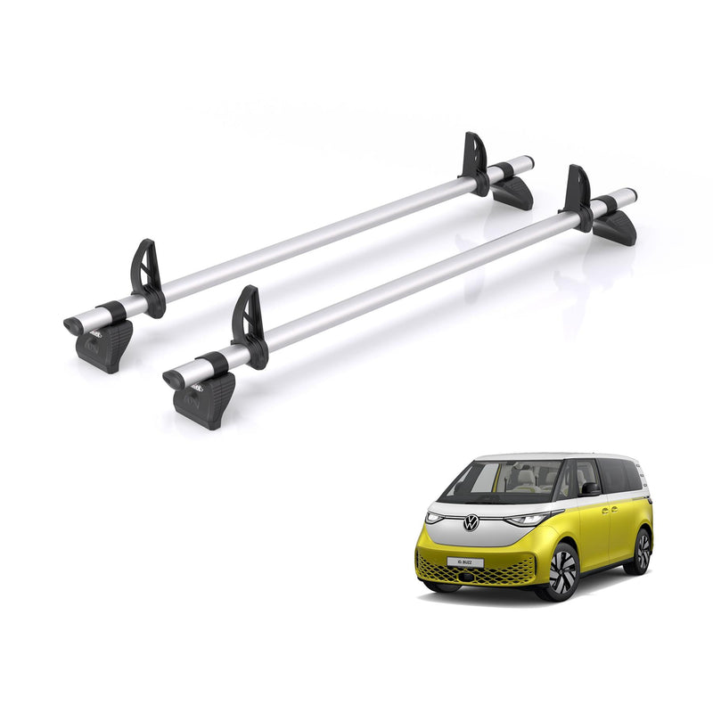 VW ID (2022-) Buzz - 2 Rhino Kammbar Pro Roof Bars (Aluminium)