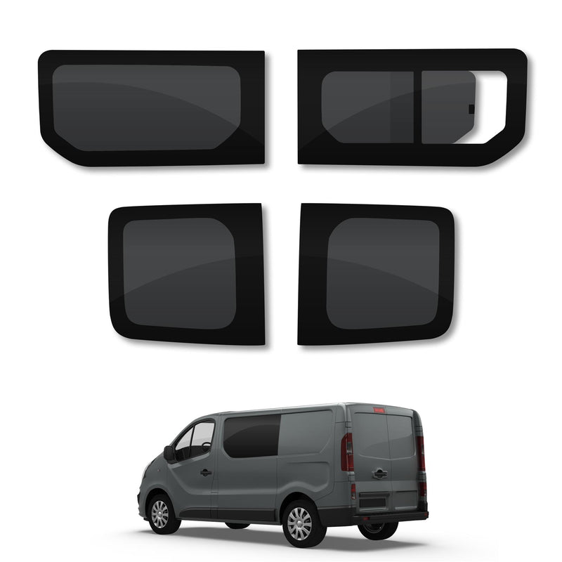 Nissan Primastar (2022-) Driver Opening Passenger Fixed Side and Rear Door Window Privacy Camper Glass Full Kit