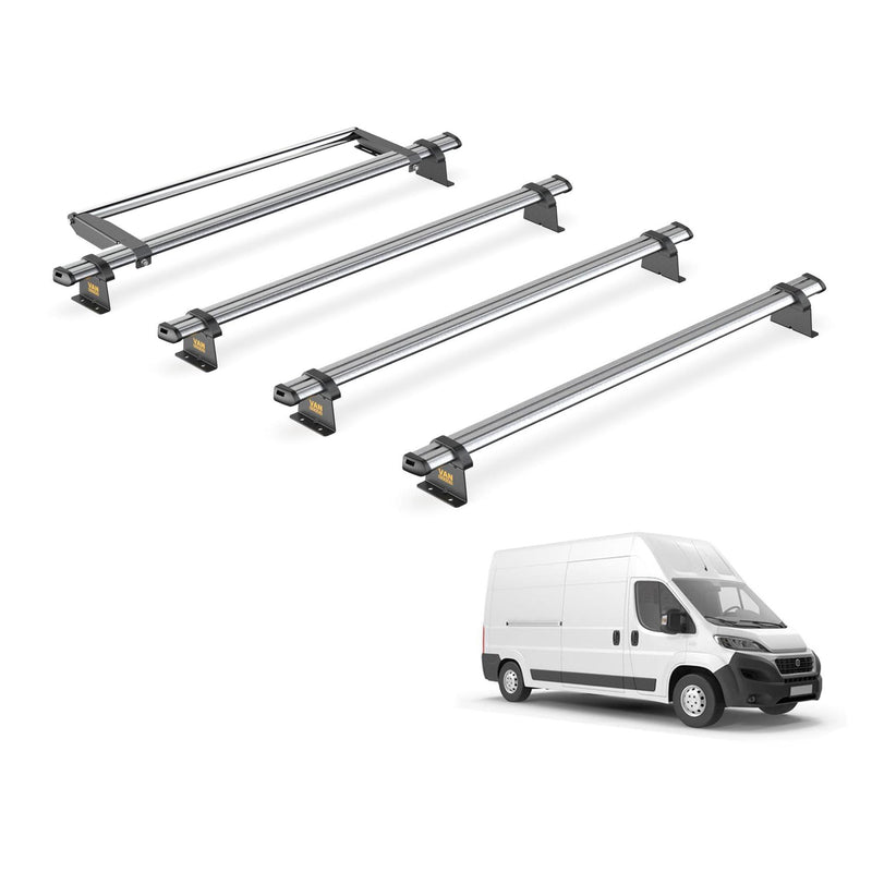 Fiat Ducato Roof Rack for 2006+ [H3 Roof] 4 Bars & Roller - Van Guard Trade