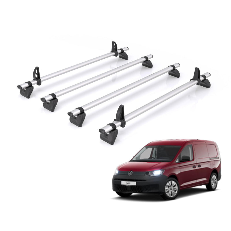 VW Caddy (2020-) - 4 Rhino Kammbar Pro Roof Bars (Aluminium)