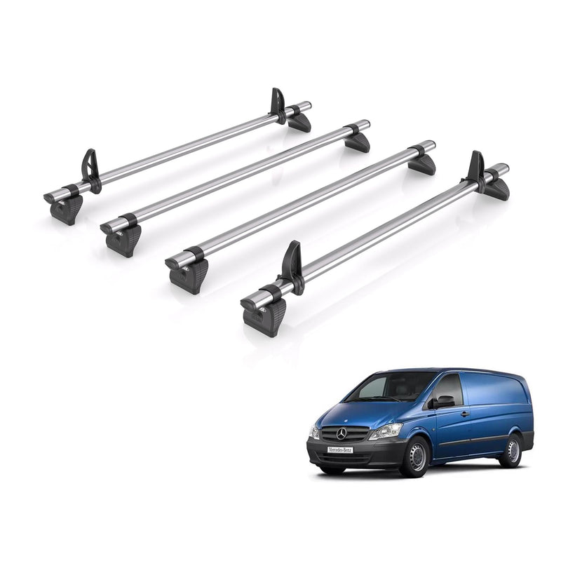 Mercedes Vito (2003-2014) - 4 Rhino Kammbar Fleet Roof Bars (Steel)