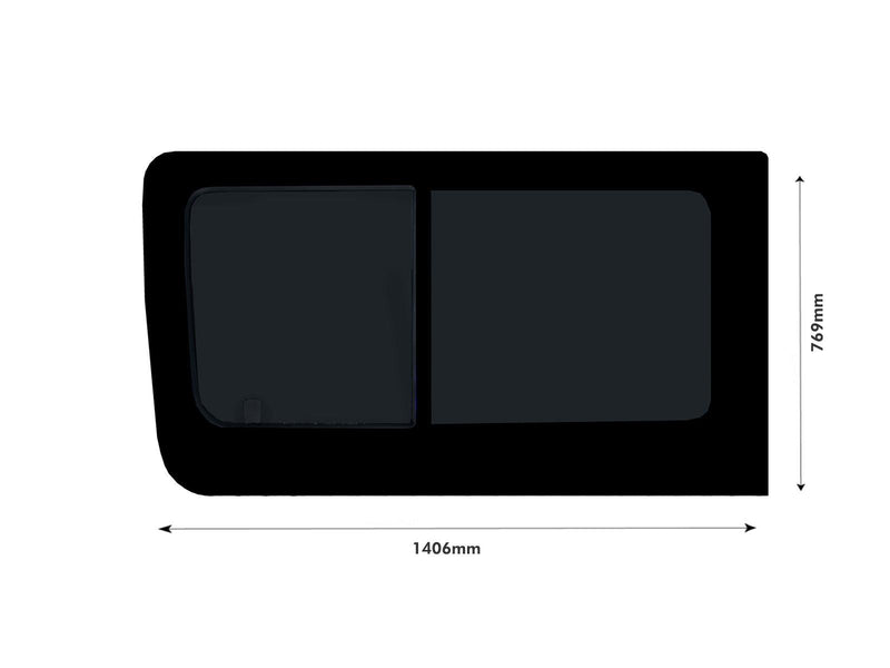 VW Crafter (2006-2017) Passenger Side Opening Window Privacy Camper Glass with Fitting Kit
