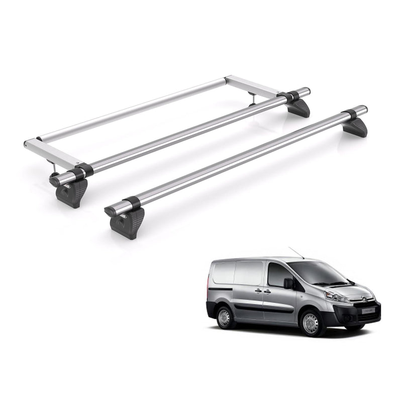 Citroen Dispatch Roof Rack For 2007-16 2x Bars & Roller Rhino Kammbar [Tailgate]