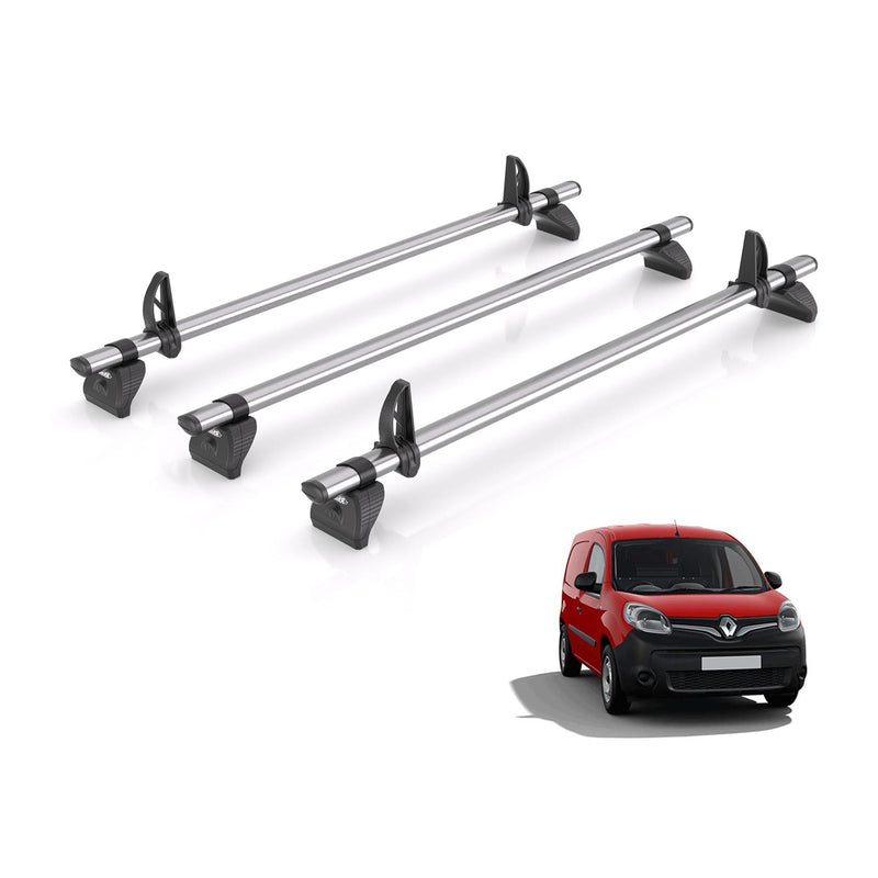 Renault Kangoo (2008-2021) - 3 Rhino Kammbar Fleet Roof Bars (Steel)