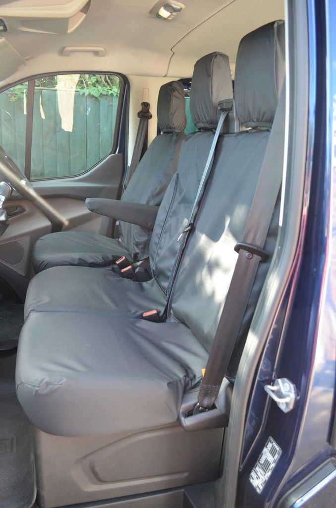 Ford Transit (MK8 2014-) - Tailored Seat Covers in Black (Front & Rear Bundle)