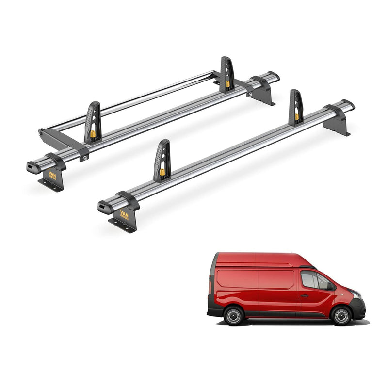 Nissan Primastar Roof Rack for 2022+ [H2] 2x Bars & Loadstops - Van Guard Trade