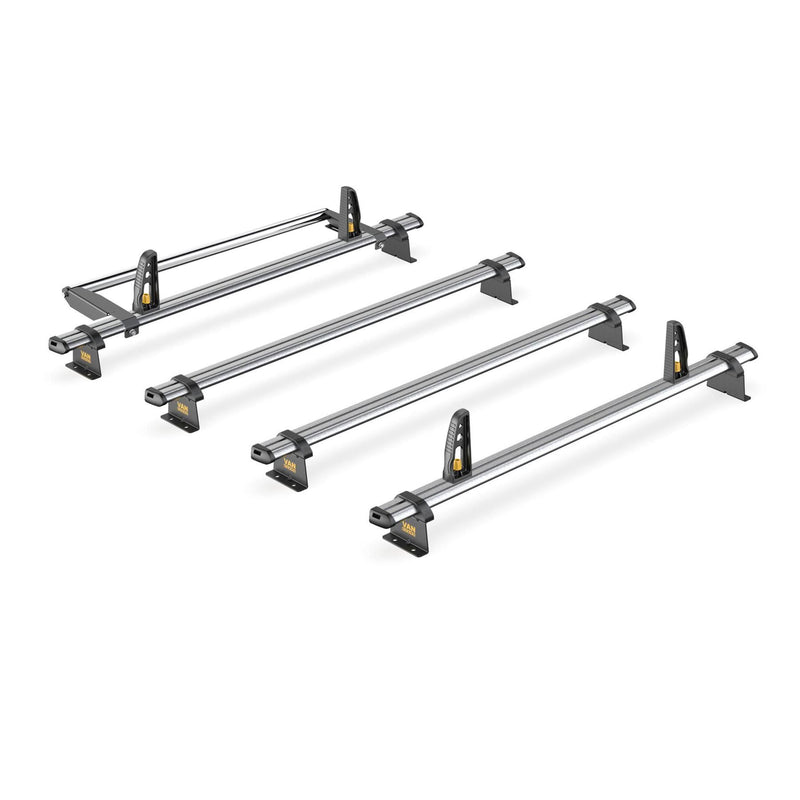 VW Transporter Roof Rack for 03-15 LWB [Tailgate] 4x Bars Bundle Van Guard Trade