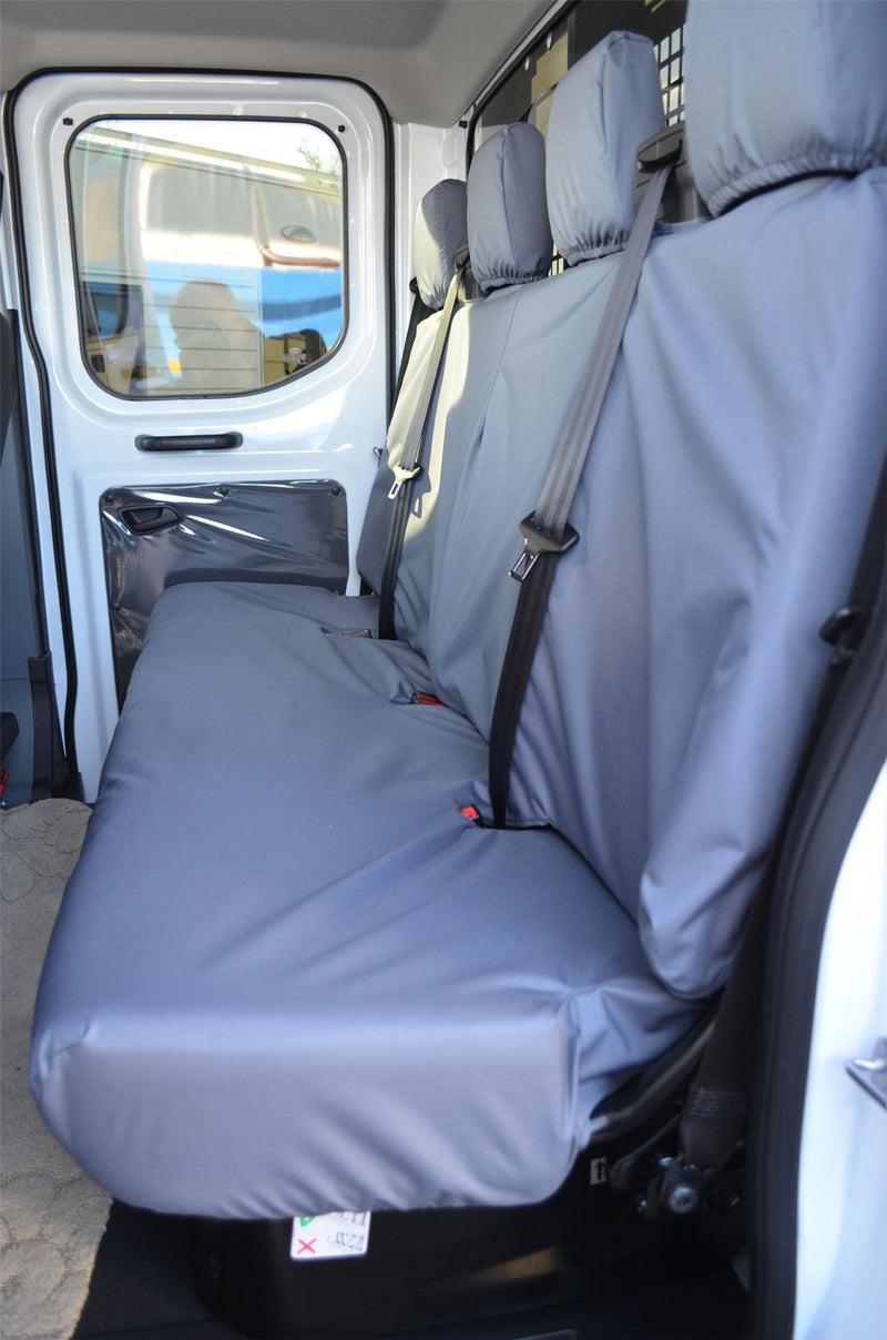 Ford Transit (MK8 2014-) - Tailored Rear Bench Seat Covers in Grey (Chassis Cab)