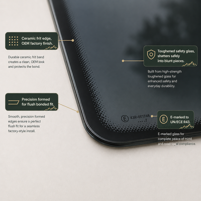 VW Caddy SWB (2004-2020) Driver Side Fixed Window Privacy Camper Glass