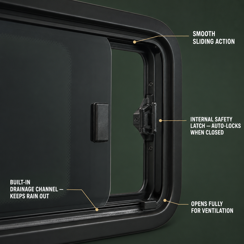 Vauxhall Movano (2021-) Driver Opening Passenger Fixed Side Windows Privacy Camper Glass