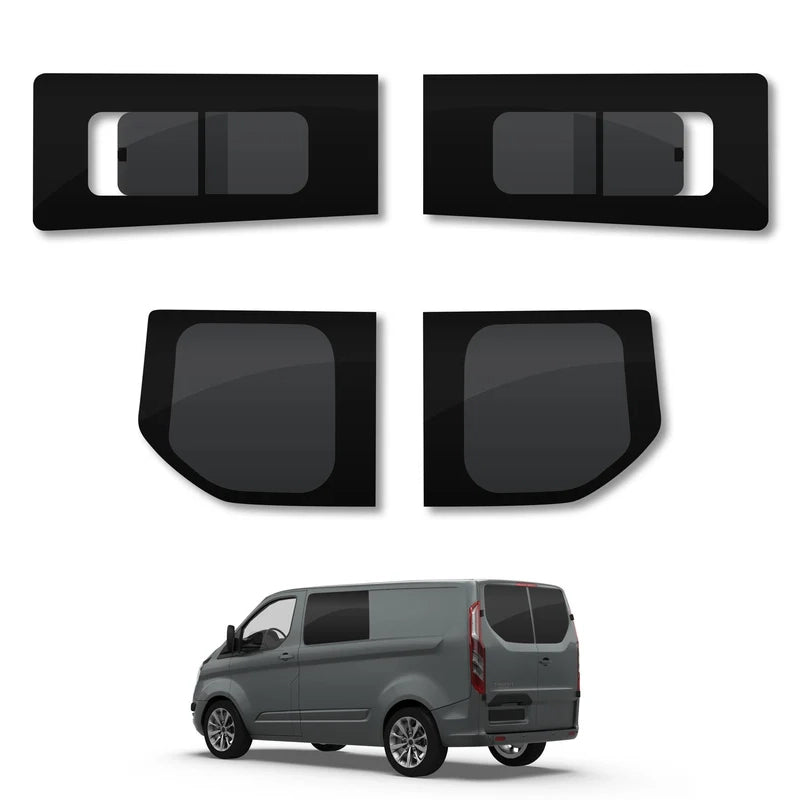 Ford Transit Custom (2013-2023) Opening Side and Rear Door Window Privacy Camper Glass