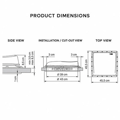 Fiamma Vent Roof Light - Crystal (400 x 400mm)