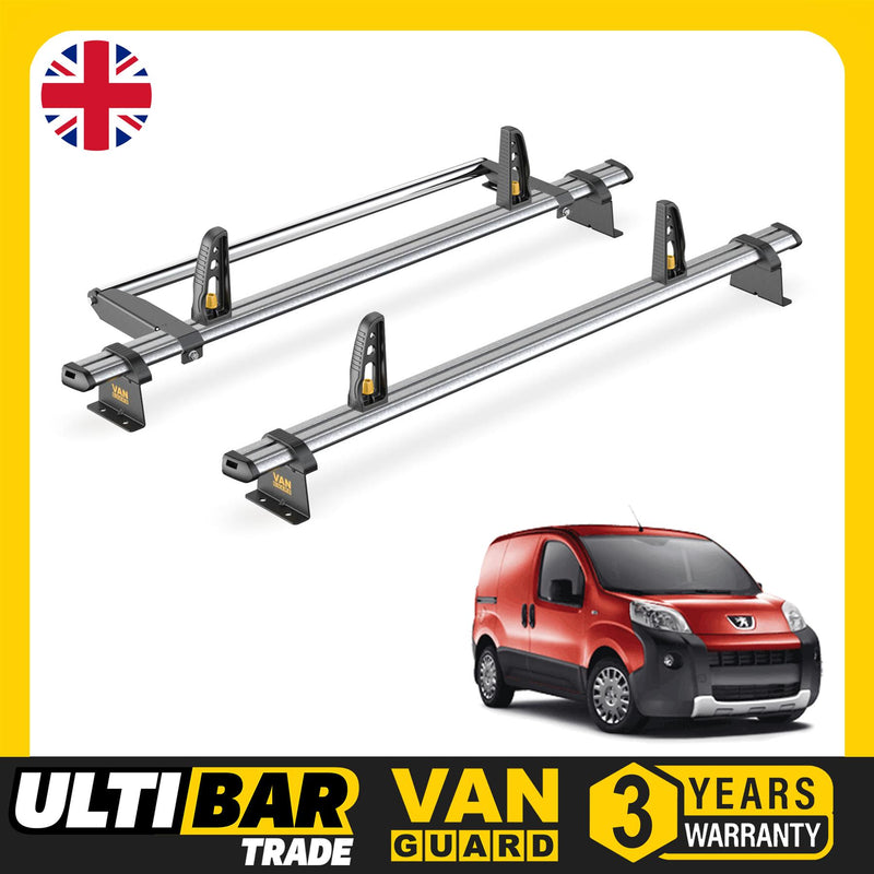 Citroen Nemo Roof Racks for 2008+ 2x Roof Bars & Roller Van Guard UltiBar Trade